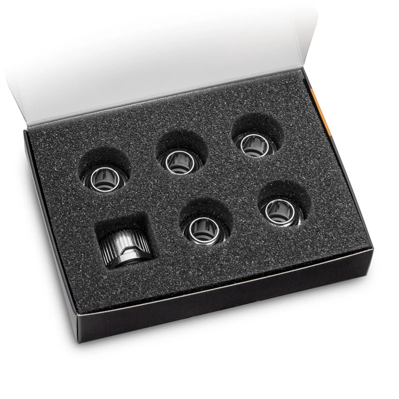 EK Water Blocks EK-Quantum Torque HDC 12 Anschluss, 6er-Pack, G1/4, Silber