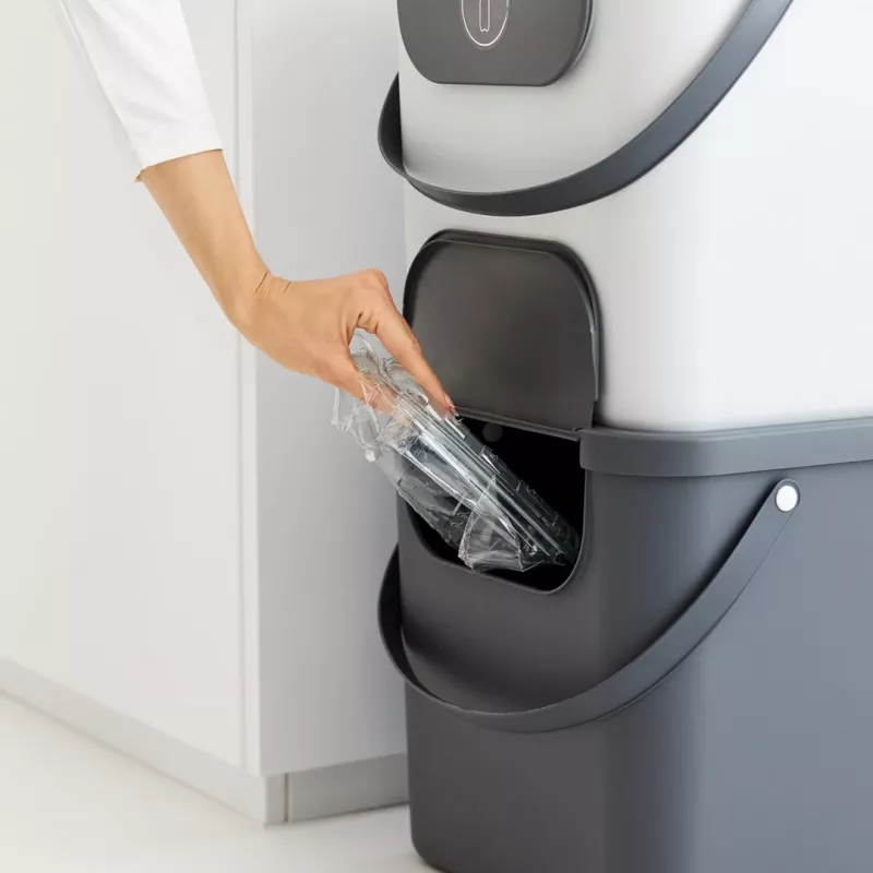 Rotho Albula Mülltrennbehälter, 40 l, Anthrazit