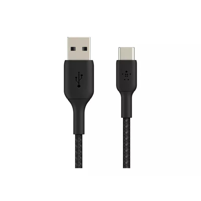 Geflochtenes USB-C auf USB-A Kabel 3m Schwarz