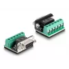 DeLOCK 63465 USB 2.0 Typ-A auf Seriell RS-422/485 Adapter, 6-Pin Terminalblock, 1,8 m, Schwarz/Transparent