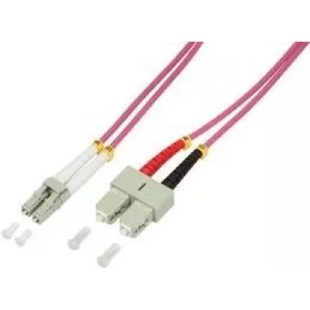 Logilink - Patchkabel - LC Multimode (M) auf SC Multimode (M) - 3 m - Glasfaser - 50/125 Mikrometer - OM4 - Halogenfrei - Heideviolett (FP4LS03)