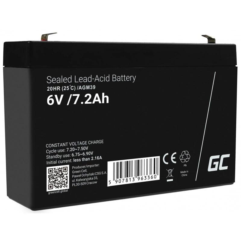 Green Cell AGM39 Industrie-Akku 7200 mAh 6 V