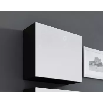 Cama Square Schrank VIGO 50/50/30 schwarz/weiß glänzend