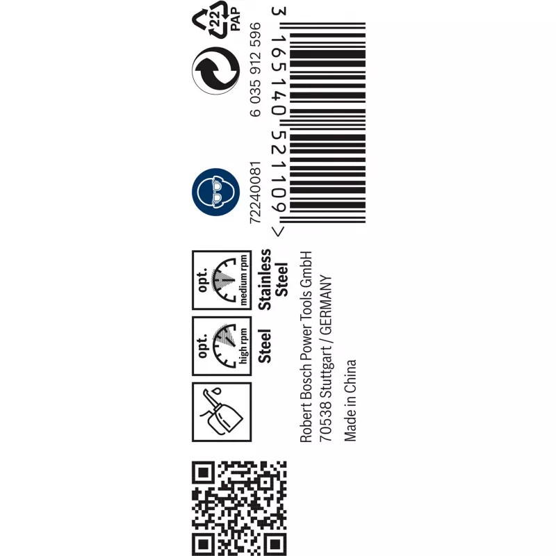 Bosch 2 608 585 875 PRO Stainless Steel HSS-Co Spiralbohrer, Ø 2,5 mm, Arbeitslänge 30 mm, zylindrischer Schaft, 10 Stück