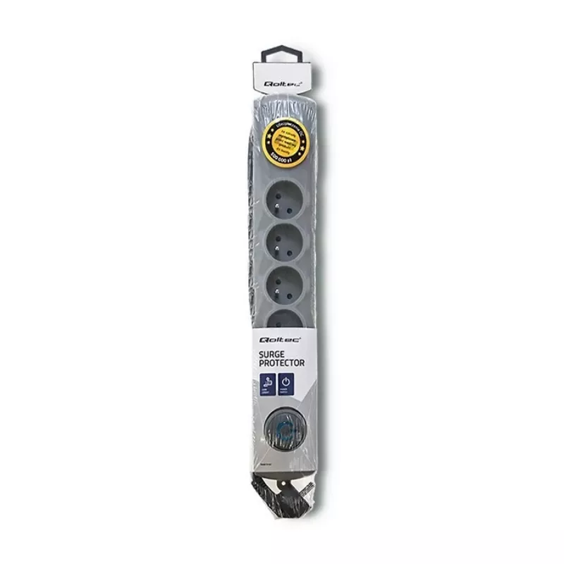 Überspannungsschutz Qoltec 50165 Grau 6 AC-Steckdosen 230 V 1,8 m