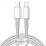 USB-C auf Lightning Baseus High Density Geflechtkabel, 20W, PD, 2m (weiß)