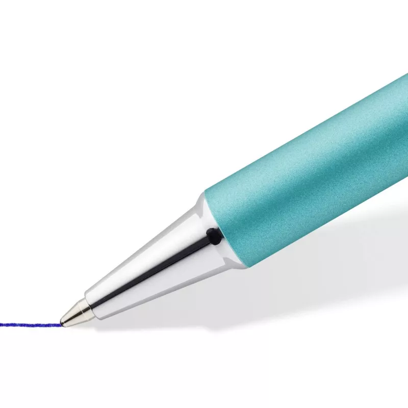 Staedtler elance 421 45 Druckkugelschreiber mit Rückzugmechanik, Türkis, blaue Tinte