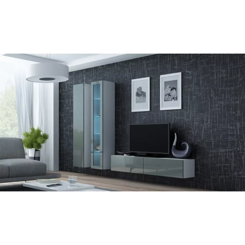 Cama Vitrine VIGO '180' 180/40/30 weiß/grau glänzend