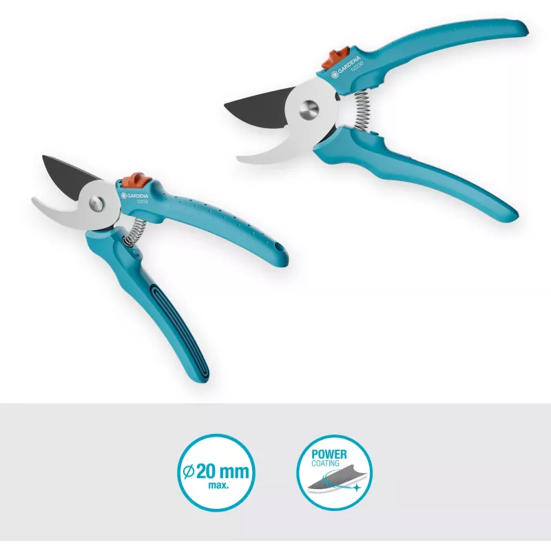 Gardena EasyCut 12230-20 Bypass-Gartenschere, 20 mm, Türkis