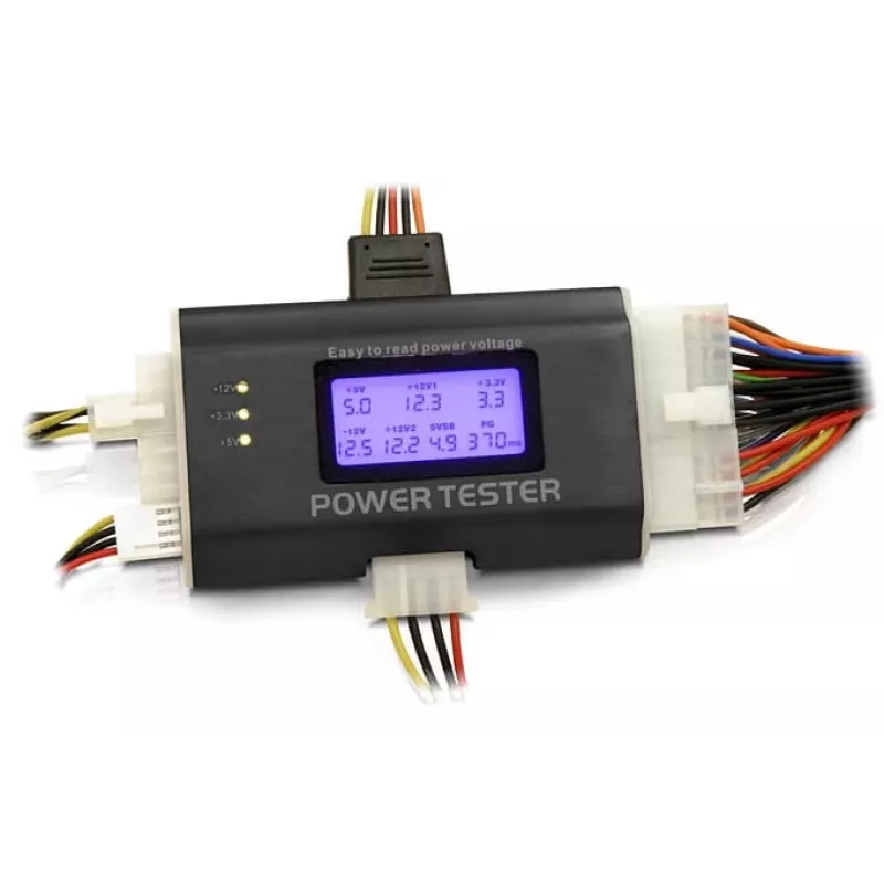 DeLOCK 18159 Netzteiltester III für ATX/BTX/ITX, Schwarz/Weiß