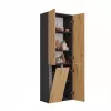 Topeshop NEL 1K DD ANT/ART KP Badezimmer-Standschrank Graphit, Eiche
