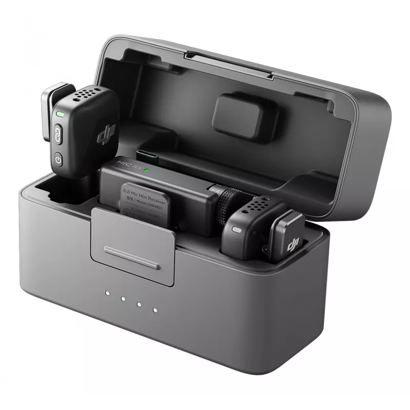 DJI Mic Mini (2 TX + 1 RX + Ladecase) Drahtloses Mikrofon-Kit - Dunkelgrau