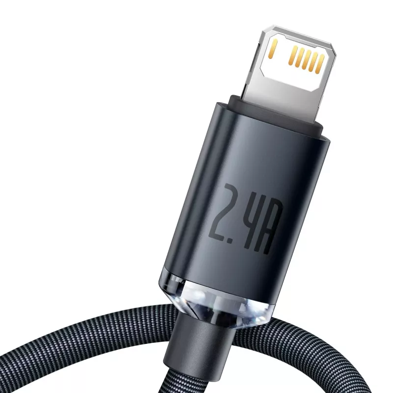 Baseus Crystal Shine Kabel USB auf Lightning, 2,4A, 2m (schwarz)