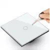 Maclean MCE702W Touch-Lichtschalter, einfach, Glas, runde Taste, 86x86 mm, Weiß