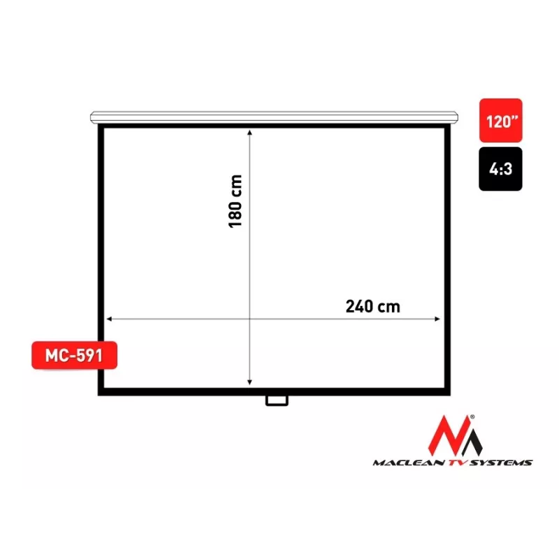 Projektionsleinwand Maclean MC-591 3,05 m (120 Zoll) 4:3