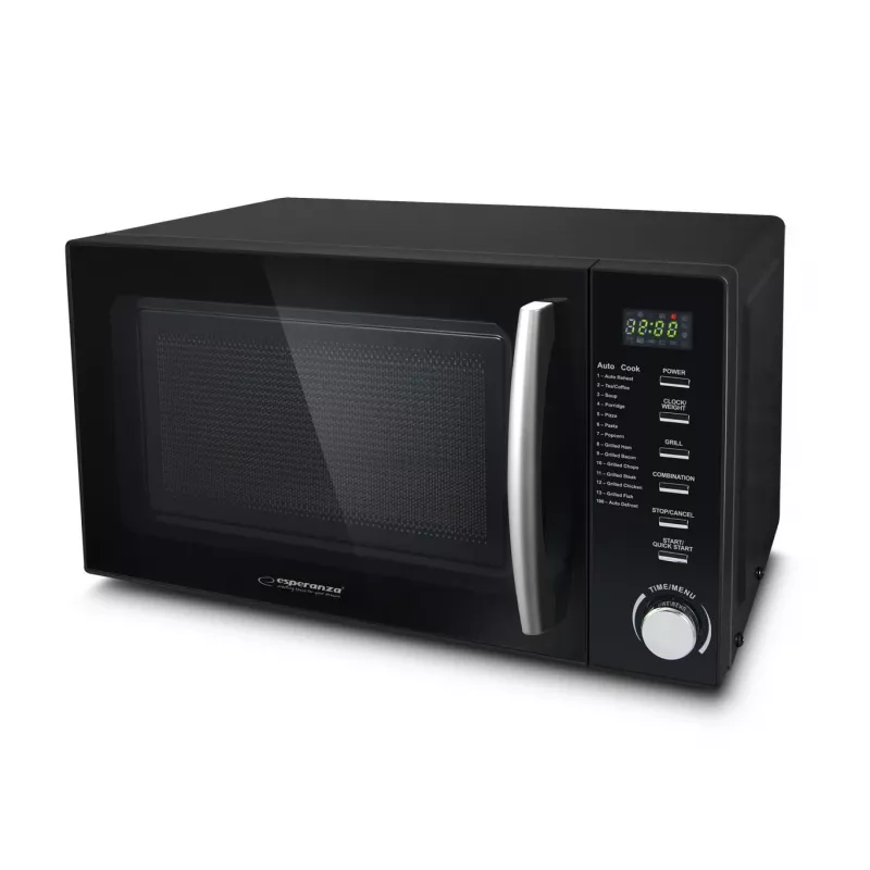 Kombi-Mikrowelle ESPERANZA COCINERO 1200 W, 20 L, Grill 900 W, LED-Anzeige, Tischgerät, schwarz