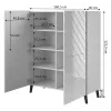 Shelving unit ABETO 100.5 x 40 x 121.5 cm Graphit/glänzend Graphit