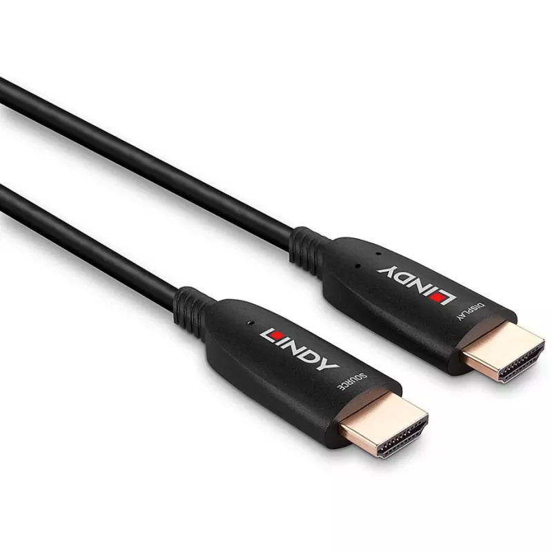 Lindy 38511 15 m Fibre-Optic-Hybrid HDMI 2.1 8K60 Kabel, AOC, HDMI-Stecker auf HDMI-Stecker, 4K120, Schwarz