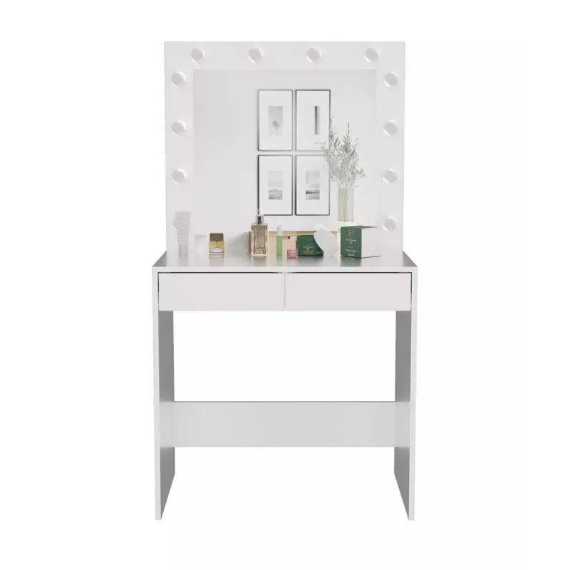 Schlafzimmer-Frisiertisch Topeshop Z.MARINA LUSTRO BIEL — weiße Spanplatte, 2 Schubladen