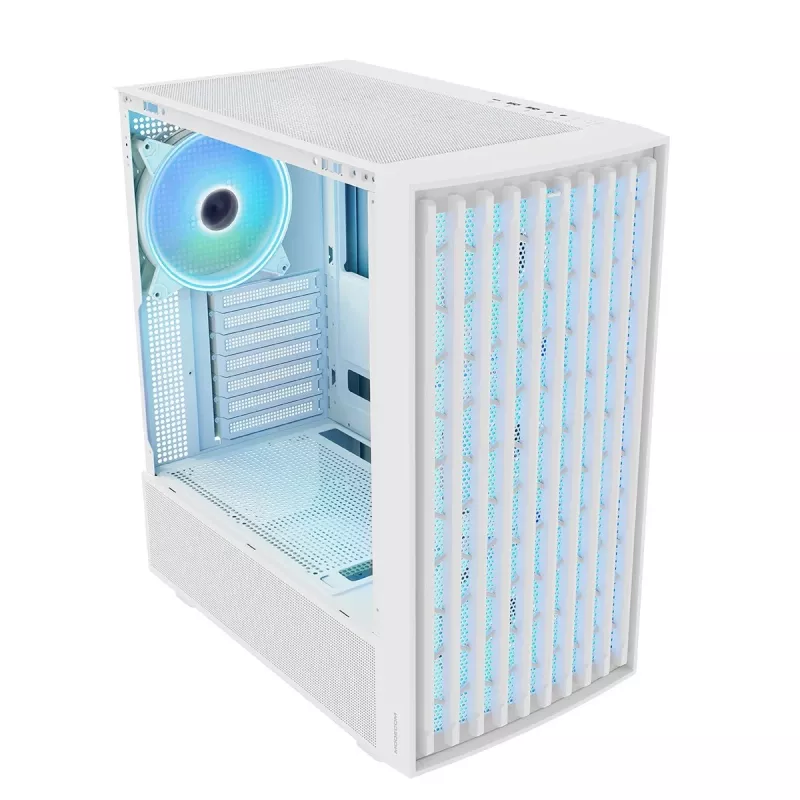 MODECOM BREEZE ARGB Flow MIDI PC-Gehäuse, ATX, USB 3.0 ×2 + USB-C, weiß