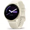 Garmin vívoactive 6 Smartwatch 42 mm, 1,2" AMOLED 390 x 390, Touchscreen, GPS, WLAN, 8 GB, Aluminiumgehäuse Lunar Gold, Silikonarmband Bone