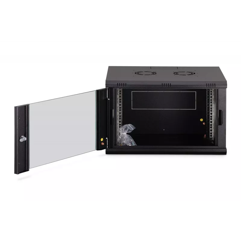 Wandmontierbares 19-Zoll-Rack-Schrank DIGITUS Dynamic-N DN-37101 — 7U, 600x450 mm, IP20, Schlüsselschloss, zerlegt