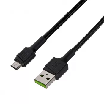USB 2.0 Kabel Green Cell KABGC23, USB A auf Micro-USB B, 0,3 m, schwarz