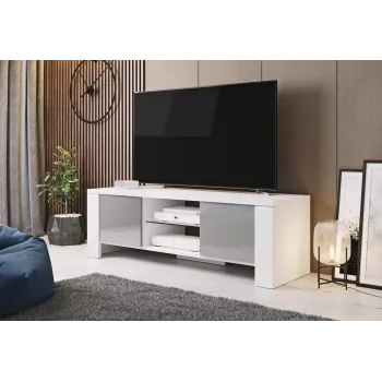 Cama TV-Ständer WEST 42/130/42 weiß/grau glänzend