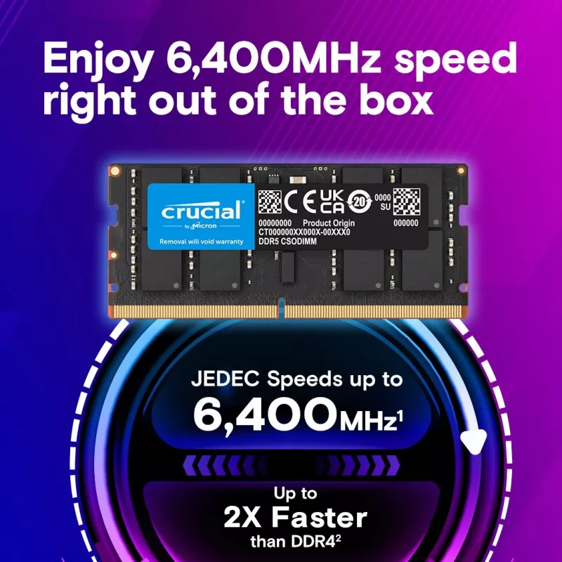 Notebook-Speicher DDR5 CSODIMM 24 GB (1×24 GB)/6400 CL52