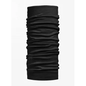 Buff 100637 Halstuch Schwarz Unisex Merinowolle nahtlos 47 g – für Radfahren, Wandern, Trekking