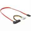 Delock - SATA-/SAS-Kabel - SAS 12Gbit/s - Interne Stromversorgung, 4-polig, Intern SAS, 29-polig (SFF-8482) auf SATA (W) - 50 cm