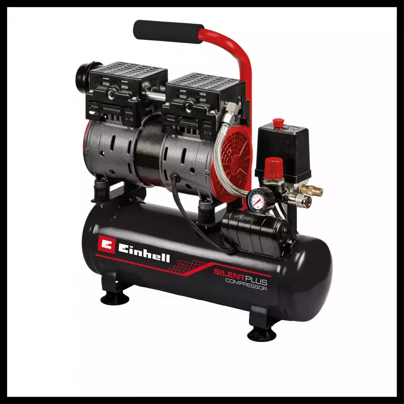 Kompressor TE-AC 110/6 Silent Plus (schwarz/rot, 550 W)