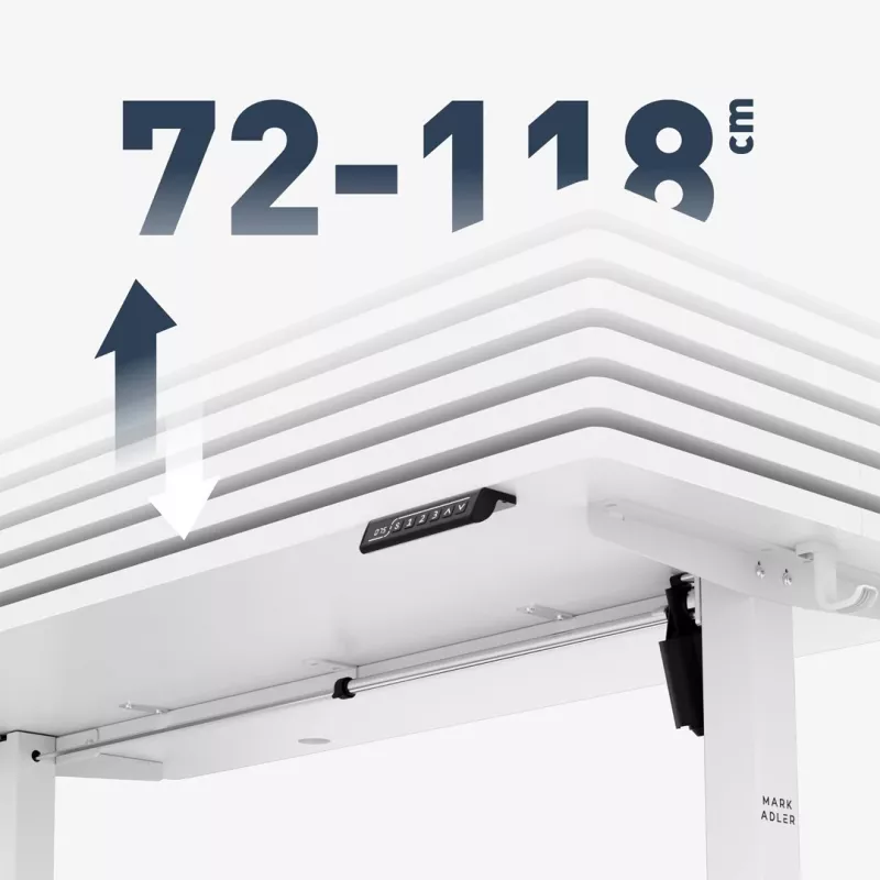 Schreibtisch mark adler Leader 7.3 Weiß — höhenverstellbare ergonomische Workstation