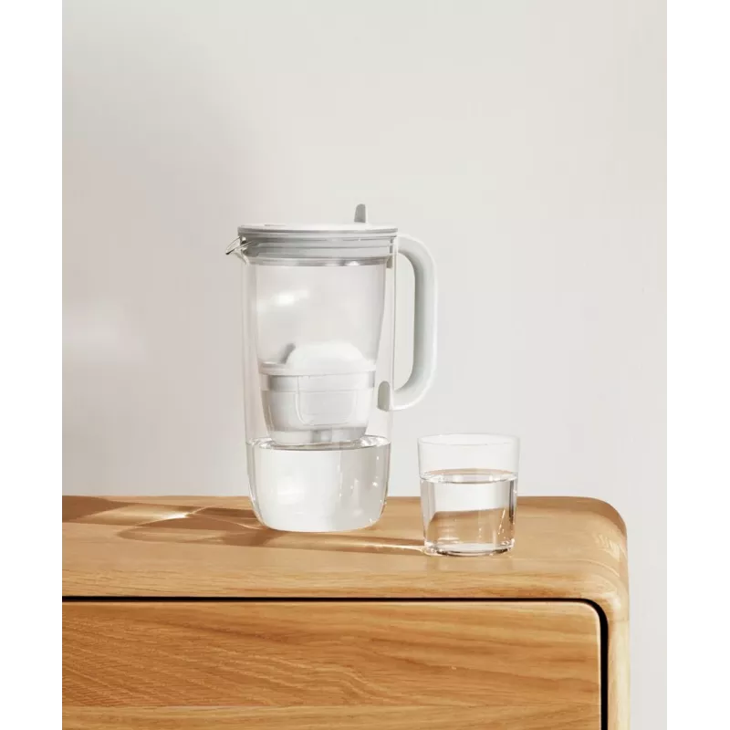 Brita Glass+1 Maxtra Pro Pure Performance Glas-Filterkanne, 2,5 l Gesamtvolumen / 1,5 l gefiltert, spülmaschinenfest, grau