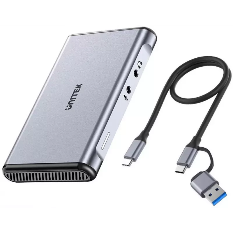Unitek V1177AGY01 Video-Capture-Karte, 4K@60Hz, HDMI, USB-C, 3,5-mm-Miniklinke, grau
