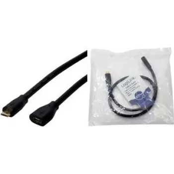 Logilink - USB-Verlängerungskabel - Micro-USB Typ B (M) auf Micro-USB Typ B (W) - USB 2.0 - 5 m - Schwarz (CU0125)