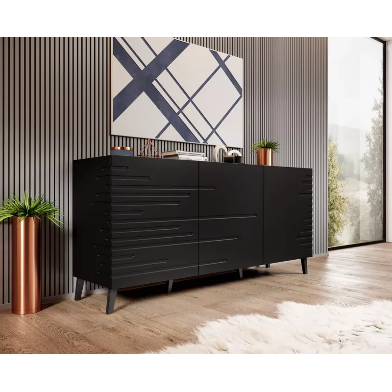 Cama Meble NOVA Kommode 155x40x72 cm, schwarz matt