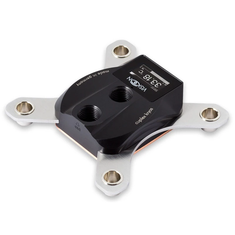 Wasserkühler Aqua-Computer cuplex kryos NEXT mit VISION für LGA 1700 — Acetal/Kupfer
