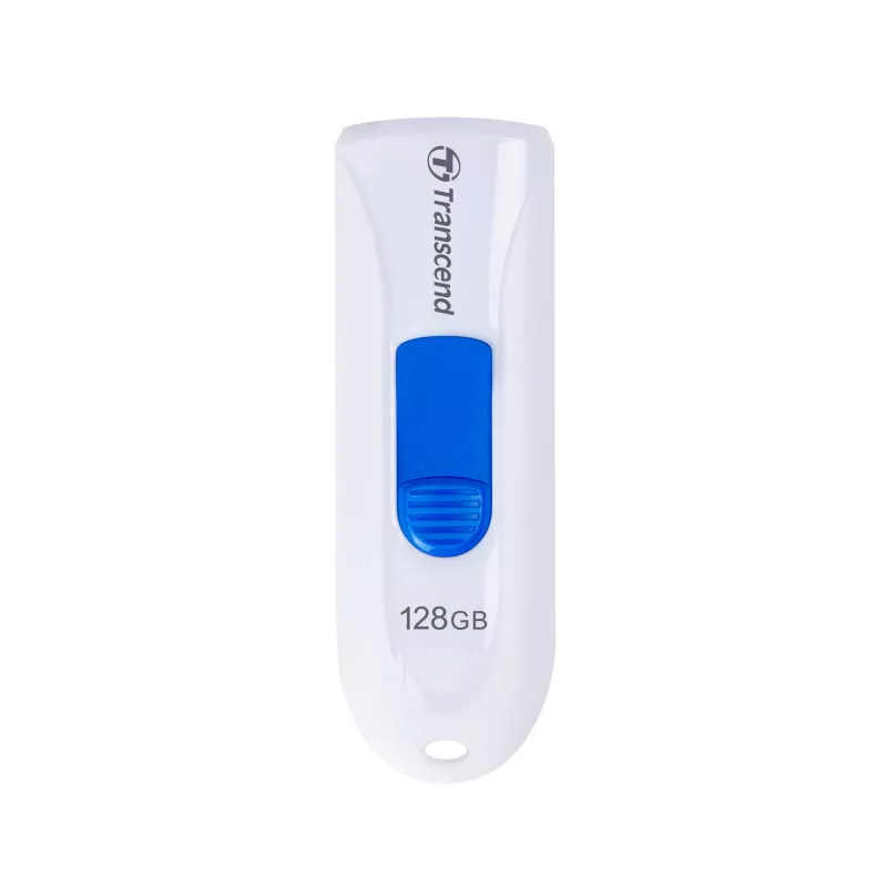 Transcend JetFlash 790 TS128GJF790W USB-Stick, 128 GB, USB 3.1 Gen 1, ausfahrbarer Anschluss, Weiß