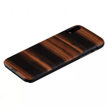Smartphone-Hülle man and wood für iPhone XR — Ebenholzschwarz, schützende Hartschale