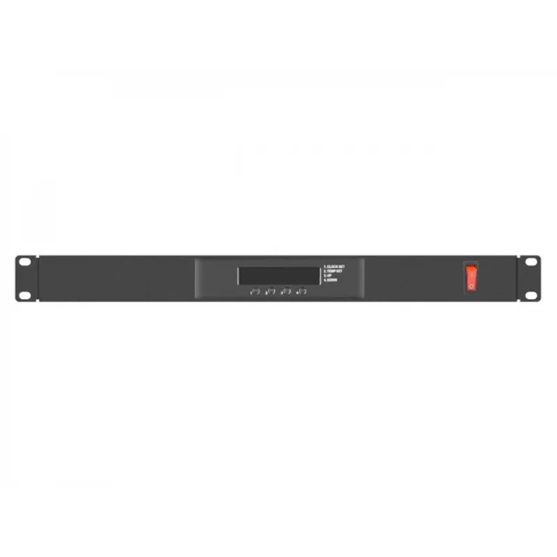 Lanberg AK-1502-B Lüftertafel, 1U, 19 Zoll, 2 Lüfter, Thermostat, LCD, 230 V, 483 x 192 x 44,45 mm, Schwarz