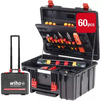 Wiha 45795 Werkzeug-Set XL 2 Trolley electric, 60-teilig, mit Trolley-Koffer