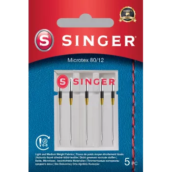 Nadel Microtex SINGER 250053203 Größe 80/12 – feine, scharfe Nadel für präzises Nähen auf leichten Stoffen