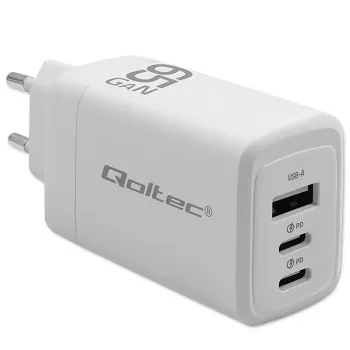 GaN Ladegerät QOLTEC 51822 65W 2×USB A 2×USB‑C