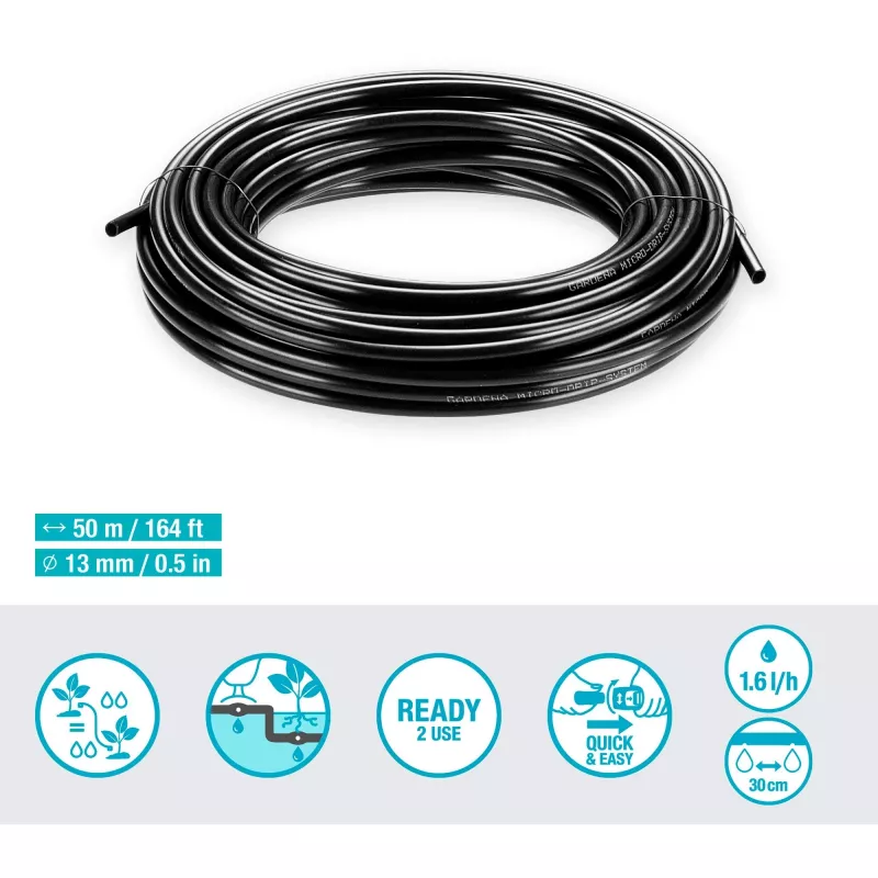 Gardena Micro-Drip-System Tropfbewässerungsleitung, 1,6 l/h, 50 m (13504-20)