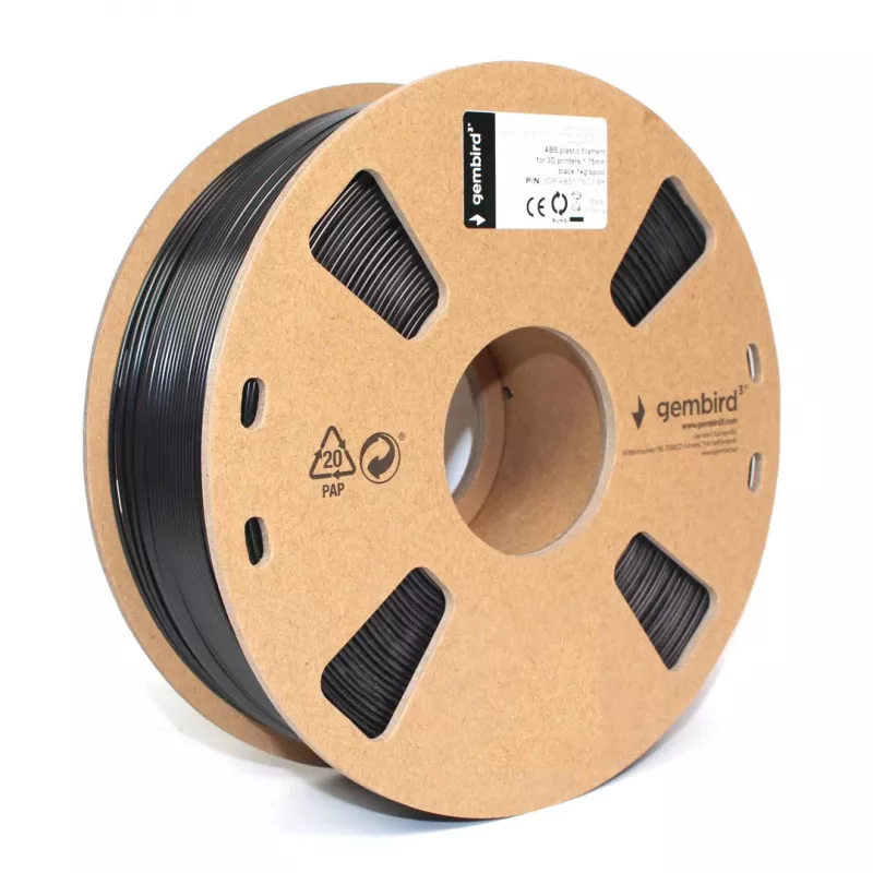 Gembird 3DP-ABS1.75-01-BK 3D-Druckmaterial ABS Schwarz 1,4 kg
