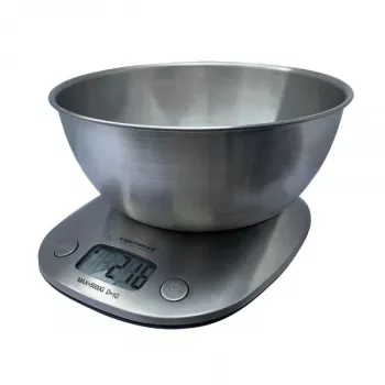Elektronische Küchenwaage ESPERANZA LYCHEE – 5 kg Kapazität, 1 g Genauigkeit, Edelstahlschüssel 21 L