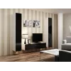 Cama Wohnzimmer-Schrankset VIGO 9 weiß/schwarz glänzend