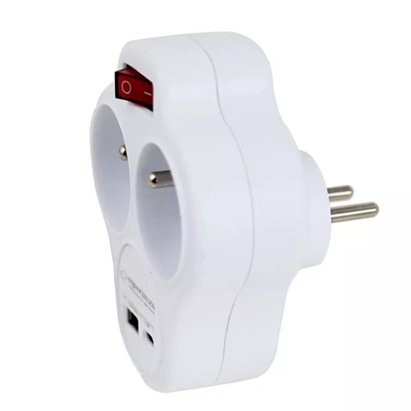Esperanza ELK311W Elektrischer Splitter 2 GN. USB-C USB-A EIN. Weiß