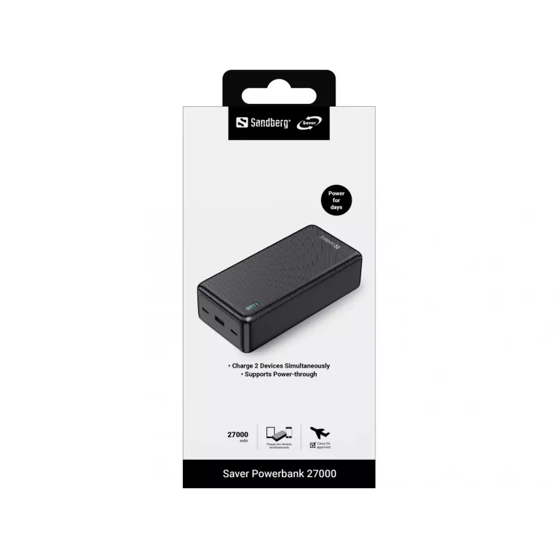 Powerbank Sandberg Saver 27000 mAh Lithium-Ion Schwarz